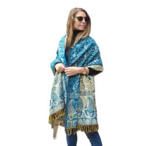 Handloomed Himalayan Yak Woolen and Cotton Mix Shawl